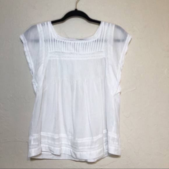 Joie Tops - Joie Marleno Babydoll Silk Blend Eyelet Top XS